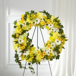The FTD Golden Remembrance Wreath from Flowers by Ramon of Lawton, OK